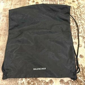 Balenciaga black drawstring bag backpack